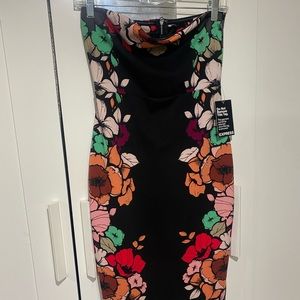 Express strapless floral dress